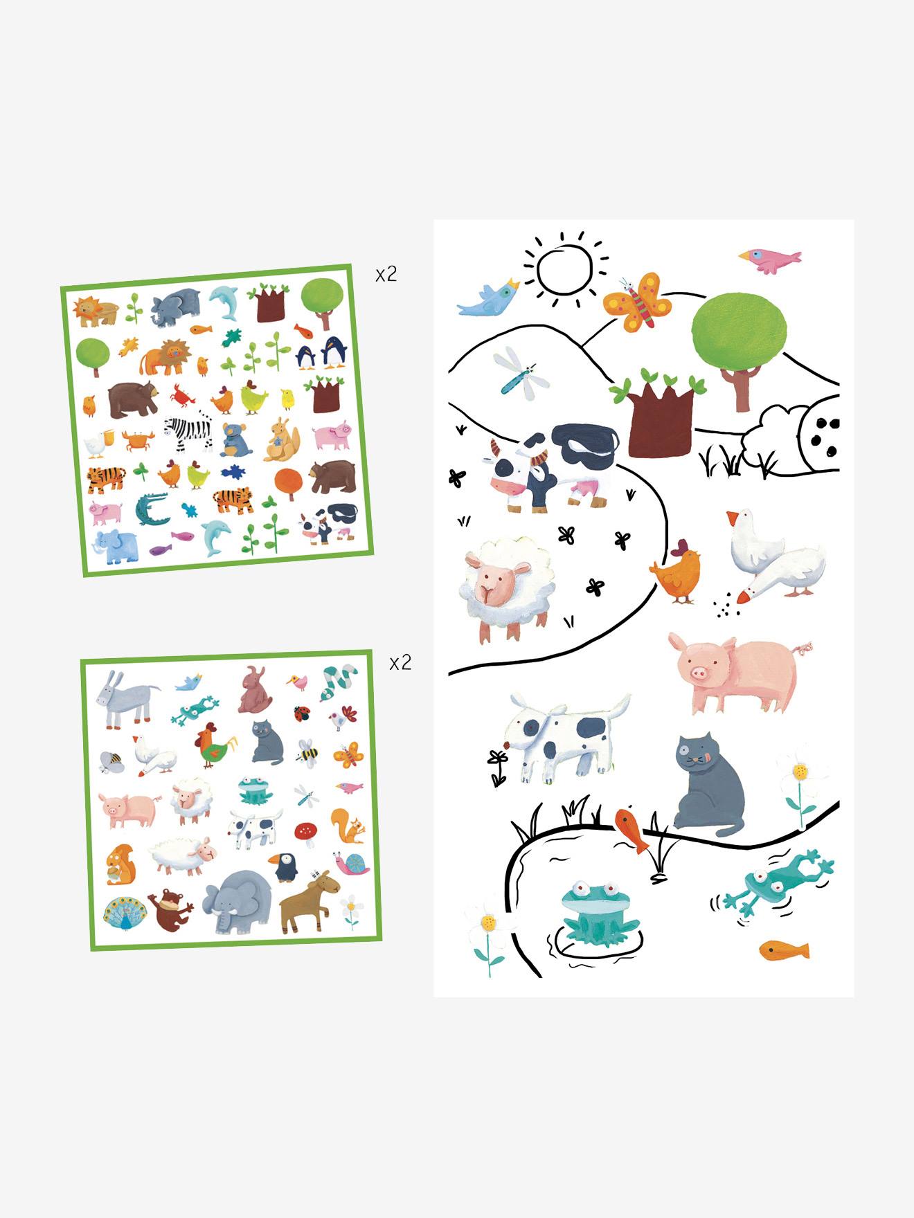 160 stickers animaux DJECO - multicolore, Jouet