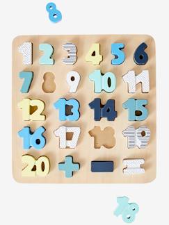 Spielzeug-Lernspiele-Lesen, Schreiben, Rechnen, Uhr-Kinder Zahlenpuzzle aus Holz FSC®
