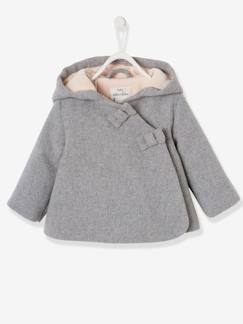 Vêtements de pluie pour enfants-Manteau à capuche bébé fille lainage doublé et ouatiné