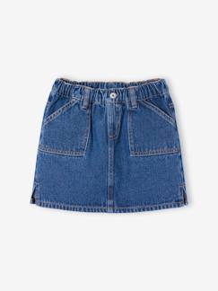 Jupe Lili Gaufrette Fille 4 Ans - Jean Bleu, Plissée, Taille Réglable - Très Bon état