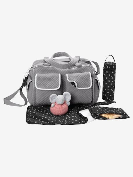 Sac à langer journée multipoches VERTBAUDET Anthracite+Gris foncé 
