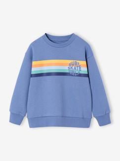 Sweat garçon col rond rayures graphiques