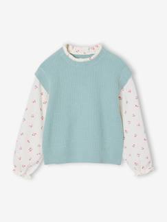 Mädchen-Pullover, Strickjacke, Sweatshirt-Pullover Mädchen, 2-in-1-Look, personalisierbar