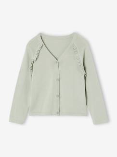 Fille-Pull, gilet, sweat-Gilet-Gilet fille à volants cérémonie