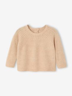 Bébé-Pull, gilet, sweat-Pull-Pull bébé fille maille ajourée
