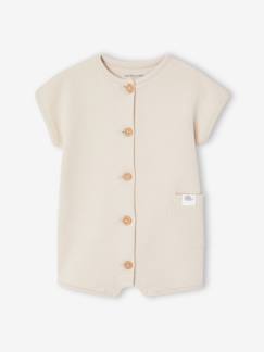 Baby-Latzhose, Overall-Kurzer Overall aus Waffelpikee Baby, personalisierbar