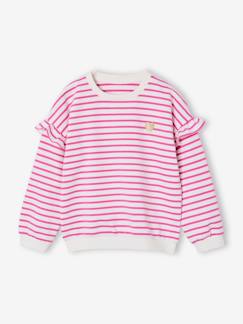 Mädchen-Mädchen Ringel-Sweatshirt, Volantärmel