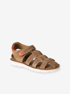 Chaussures-Chaussures garçon 23-38-Sandales-Sandales enfant cuir à scratch