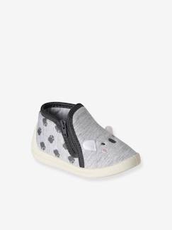 Chaussures-Chaussures bébé 17-26-Chaussons-Chaussons bébé textile zippés