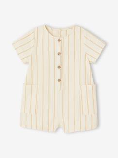 Baby-Latzhose, Overall-Gestreifter Kurzoverall Jungen Baby