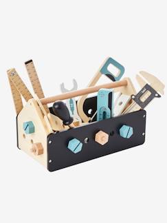 Jouet-Jeux d'imitation-Boîte à outils de bricolage en bois