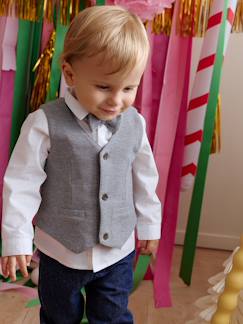 Baby-Hemd, Bluse-Baby-Set: Hemd, Weste und Fliege, festlich