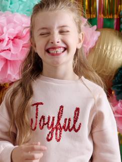 Mädchen-Pullover, Strickjacke, Sweatshirt-Mädchen Sweatshirt mit Pailletten und festlichem Schriftzug