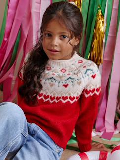 Mädchen-Pullover, Strickjacke, Sweatshirt-Mädchenpullover aus Jacquard mit Glitzereffekt