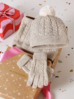 Mädchen-Accessoires-Geschenkset: Mütze, Rundschal & Handschuhe für Mädchen