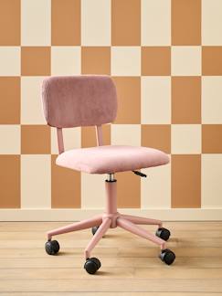 Chaise de bureau à roulettes enfant en velours