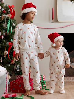 Mädchen-Pyjama, Overall-Weihnachts-Set: Kinder Samt-Schlafanzug & Mütze mit Rentiermotiv Geschwister-Capsule ENVIE DE FRAISE