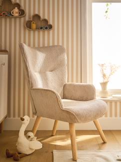 Fauteuil d'allaitement fixe en velours côtelé