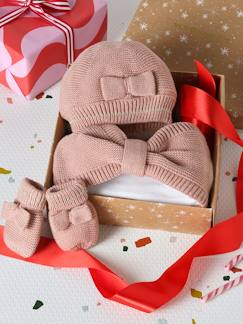 Bébé-Accessoires-Coffret bonnet snood moufles 