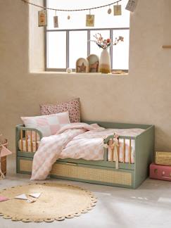 Bureau Enfant Fille Rose Pâle Avec étoiles - 113,2 Cm, Rangement Niche + Porte - Peinture à L'eau Non Toxique - Fabriqué En France