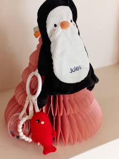 Kuscheltier mit Rassel PINGUIN, personalisierbar