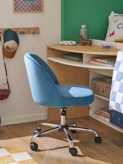 Chaise de bureau à roulettes enfant en velours