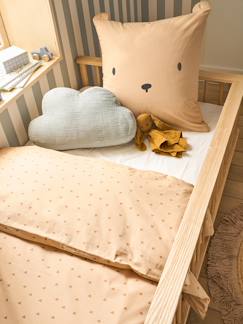 Linge de maison et décoration-Linge de lit enfant-Parure fourre de duvet + taie d'oreiller OURSON, avec coton recyclé