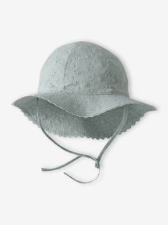 Chapeau en broderie anglaise bébé fille
