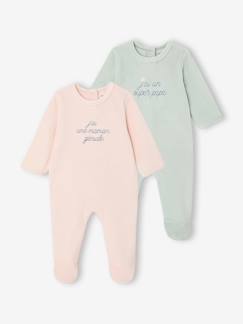 2er-Pack Baby Samt-Schlafanzüge mit Fuss