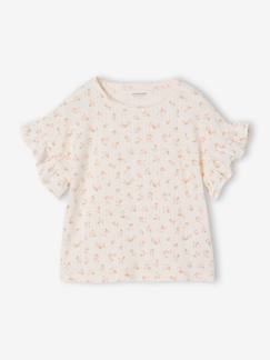 Mädchen-T-Shirt mit Volants und Blumenmuster Mädchen 