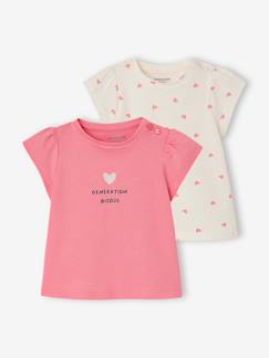 Bébé-T-shirt, sous-pull-Lot 2 T-shirt bébé fille fantaisie