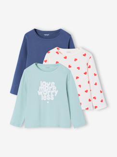 Mädchen-3er-Pack Mädchen Shirts mit Print BASICS Oeko-Tex