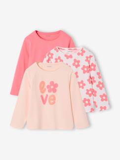 Fille-Lot de 3 t-shirts fille fantaisie manches longues