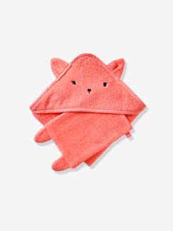 Bio-Kollektion: Bade-Cape mit Waschhandschuh, Kapuzenhandtuch