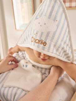 Bébé-Cape, peignoir de bain-Cape de bain personnalisable + gant de toilette DANS LES NUAGES