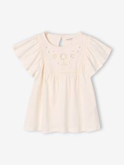 Mädchen-Mädchen Bluse mit Schmetterlingsärmeln, Recycling-Baumwolle