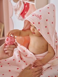 Bettwäsche & Dekoration-Frottierwäsche-Badecape-Set aus Badecape & Waschhandschuh Baby MEIN HERZ, personalisierbar