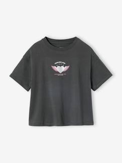 Fille-T-shirt, sous-pull-T-shirt fille imprimé manches courtes 