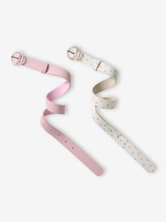 Mädchen-Accessoires-Gürtel-2er-Pack Mädchen Gürtel mit runder Metallschnalle