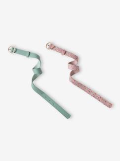 Mädchen-Accessoires-Gürtel-2er-Pack Mädchen Gürtel mit runder Metallschnalle