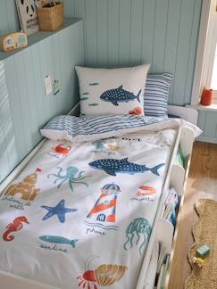 Linge de maison et décoration-Linge de lit enfant-Parure fourre de duvet enfant et taie d'oreiller EN BORD DE MER