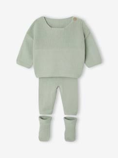 Baby-Set-Baby Strick-Set: Pullover, Hose und Schühchen, Geschenkbox