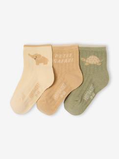 Baby-Socken, Strumpfhose-3er-Pack Baby Socken PETIT SAFARI, Elefant & Schildkröte