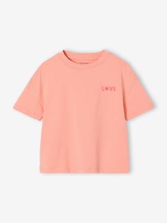 Fille-T-shirt, sous-pull-Tee-shirt fille fantaisie motif poitrine manches courtes 