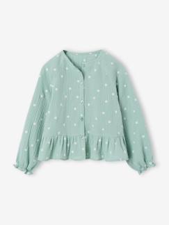 Mädchen-Musselinbluse Mädchen mit Knopfverschluss