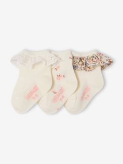 Baby-Socken, Strumpfhose-3er-Pack Baby Socken mit Rüschen, Mädchen