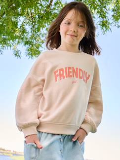 Mädchen-Pullover, Strickjacke, Sweatshirt-Sweatshirt mit Message-Print Mädchen