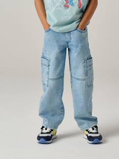 Junge-Jeans-Weite Cargohose Multipocket für Jungen, Bundweite verstellbar