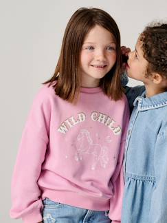 Mädchen-Pullover, Strickjacke, Sweatshirt-Sweatshirt Mädchen WILD CHILD mit Recyclingmaterial