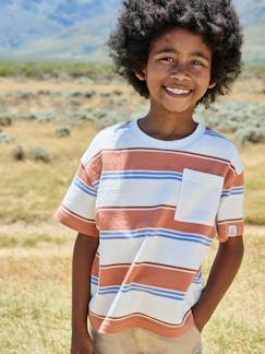 Junge-T-Shirt, Poloshirt, Unterziehpulli-Jungen T-Shirt mit Streifen und Brusttasche